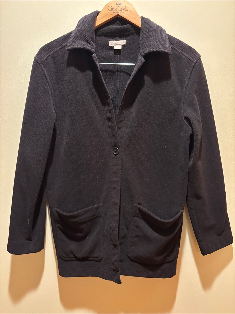 J Crew Women's Black Casual Button-Front soft Jacket